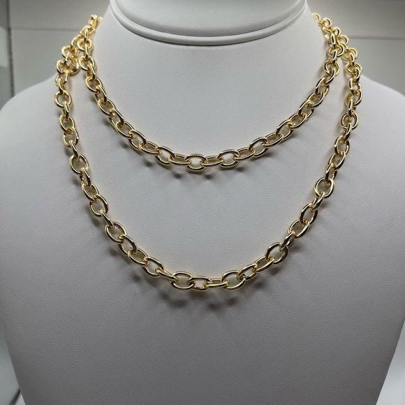 RMM classic basic gold tone long length or multi strand necklace - Picture 1 of 4